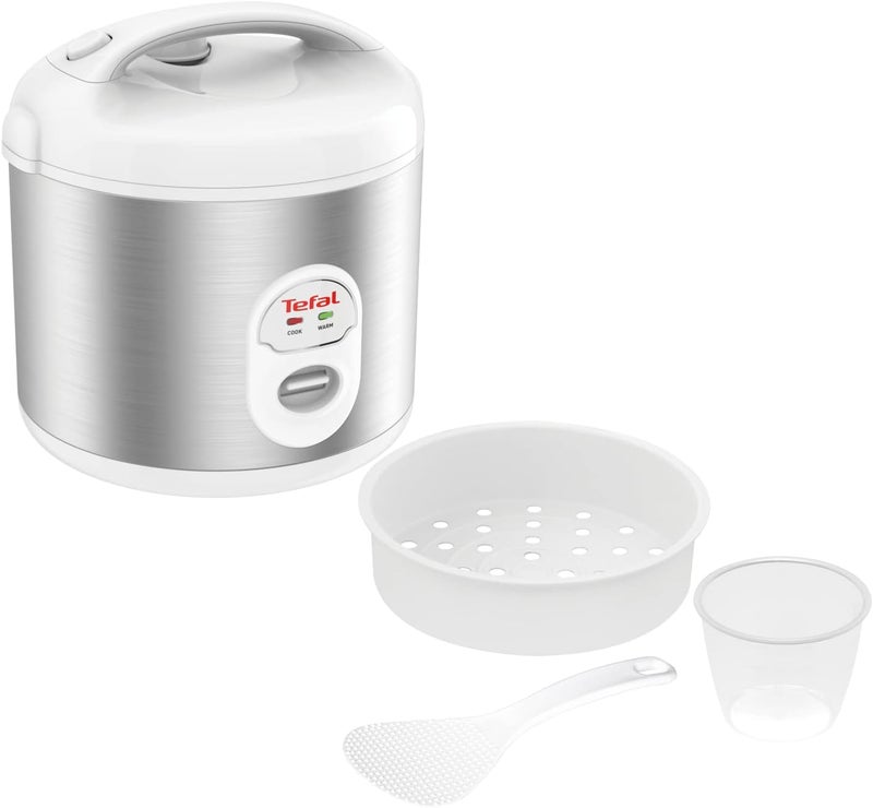 T-fal TEFAL Electrical Rice Cooker | Mechanical Sperical |1.8 L capacity | Silver/White | Stainless Steel/Plastic | 2 Years Warranty | RK242127 - Image 1