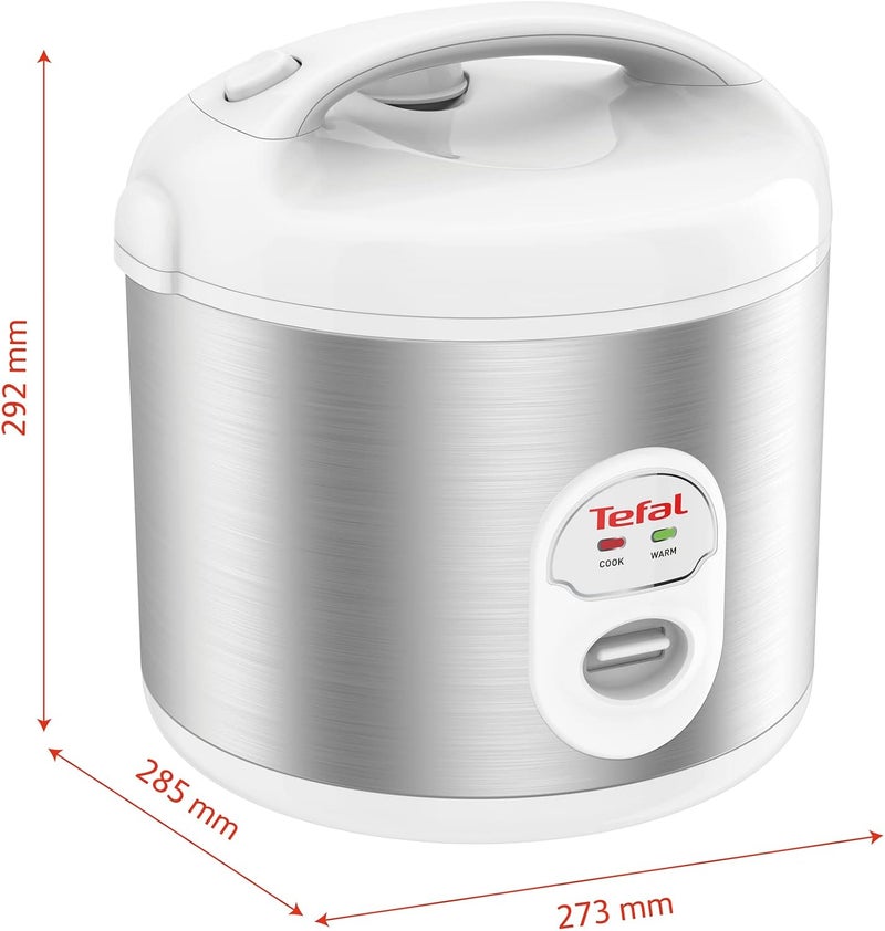 T-fal TEFAL Electrical Rice Cooker | Mechanical Sperical |1.8 L capacity | Silver/White | Stainless Steel/Plastic | 2 Years Warranty | RK242127 - Image 3