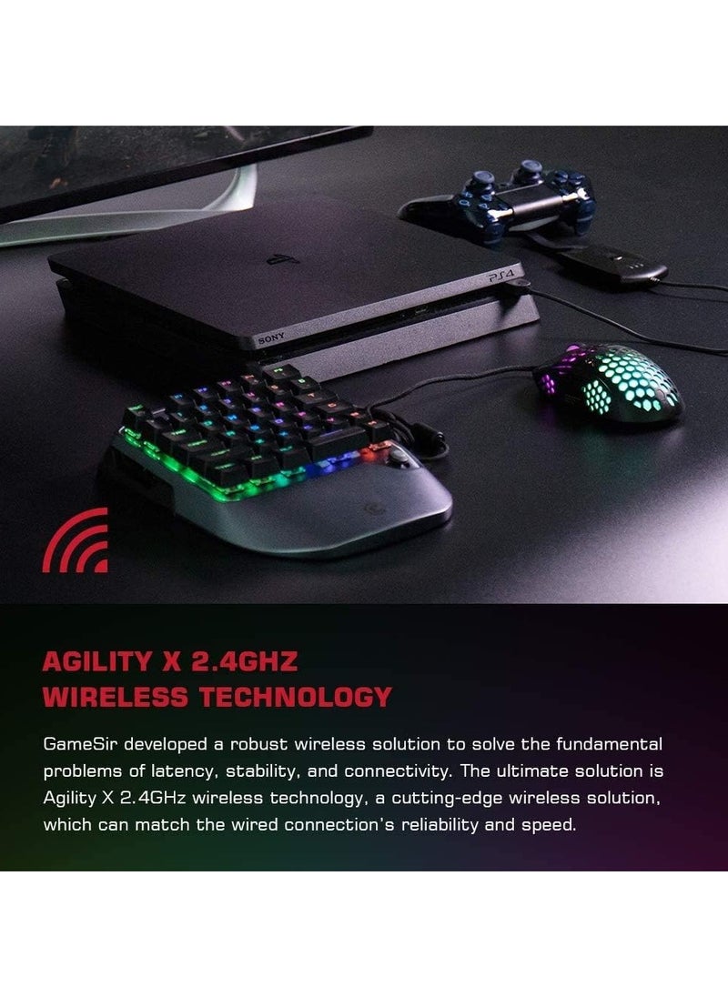 GameSir - GameSir VX2 AimSwitch Gaming Keypad and Mouse Combo for Xbox Series X PS4 Xbox One Nintendo Switch Game Console, Wireless Controller Adapter with TTC Red Switch Keyboard for PUBG/Fortnite - Image 1