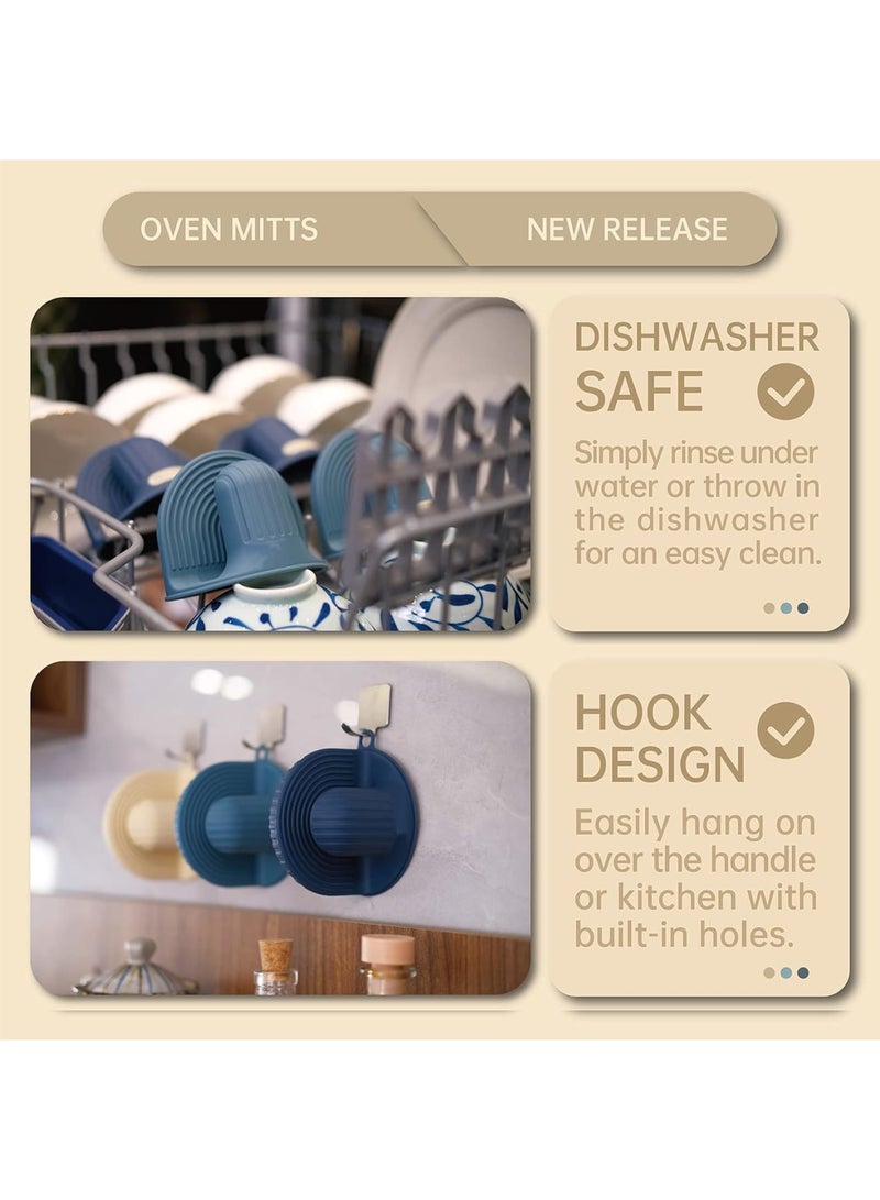 SOLARAE 2 Sets Mini Oven Gloves, Silicone Oven Mitts Heat Resistant, for Cooking and Baking from Hot Plate Pot Dish and Bowl - Image 2