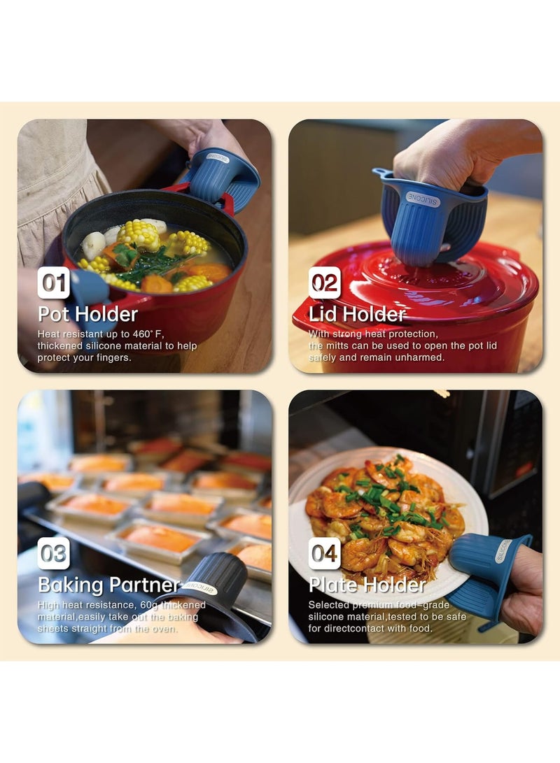 SOLARAE 2 Sets Mini Oven Gloves, Silicone Oven Mitts Heat Resistant, for Cooking and Baking from Hot Plate Pot Dish and Bowl - Image 5