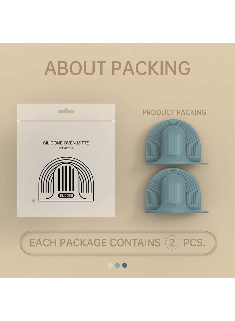 SOLARAE 2 Sets Mini Oven Gloves, Silicone Oven Mitts Heat Resistant, for Cooking and Baking from Hot Plate Pot Dish and Bowl - Image 4