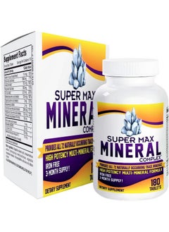 3Month Multimineral Supplement (Iron Free) With 72 Trace Minerals Natural Multiminerals High Potency Multi Mineral Supplements Allin1 Formula 180 Tablets