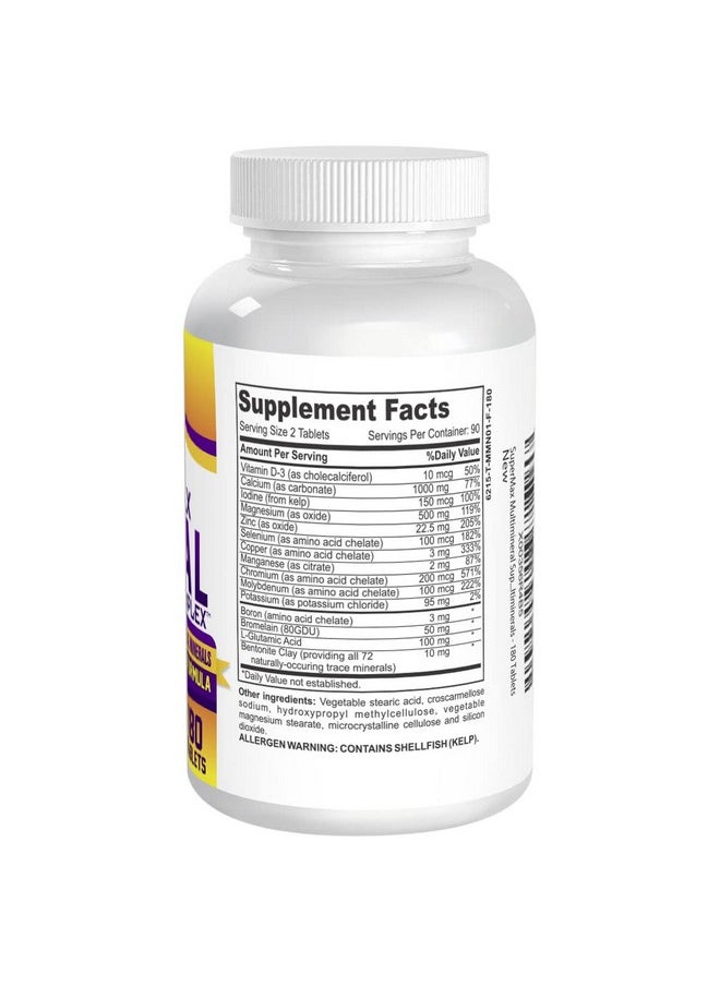 Elevate Recovery Supplements - 3Month Multimineral Supplement (Iron Free) With 72 Trace Minerals Natural Multiminerals High Potency Multi Mineral Supplements Allin1 Formula 180 Tablets - Image 1