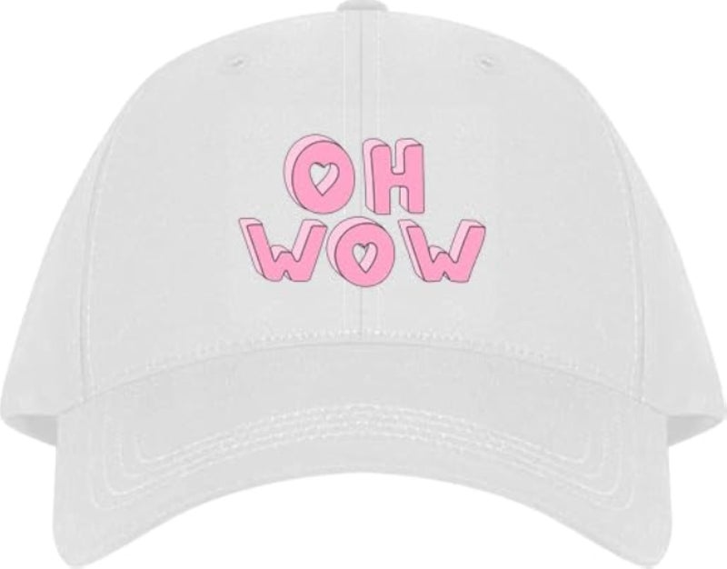 OH WOW Plain unisex baseball cap White