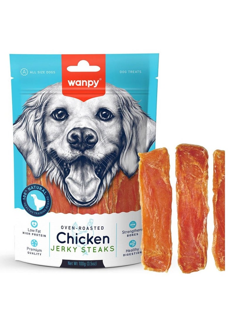 Oven-Roasted Chicken Jerky Steaks Dog Treats 100 g