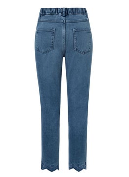 Tchibo Women Slim Fit Washed Denim Jeans, Blue  - Image 3