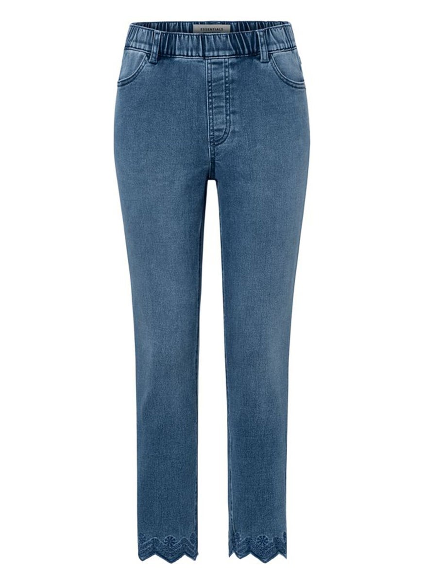 Tchibo Women Slim Fit Washed Denim Jeans, Blue  - Image 2