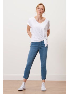 Tchibo Women Slim Fit Washed Denim Jeans, Blue  - Image 1