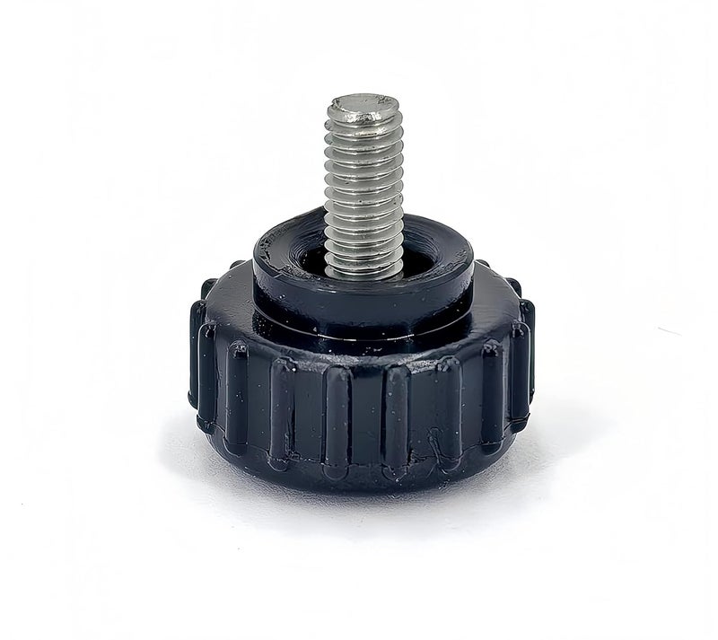 heyday M4x8mm 304 Stainless Steel Threaded Knurled Thumbscrew Screw on Knobs Grips Black Round Clamping Screw, Black(20 Pcs) - Image 3