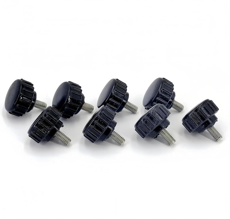 heyday M4x8mm 304 Stainless Steel Threaded Knurled Thumbscrew Screw on Knobs Grips Black Round Clamping Screw, Black(20 Pcs) - Image 4