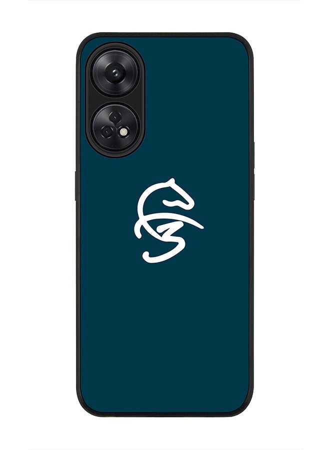 Stylizedd Rugged Black edge case for Reno 8T 4G Slim fit Soft Case Flexible Rubber Edges Anti Drop TPU Gel Thin Cover - Faz3 Icon Blue - Image 1