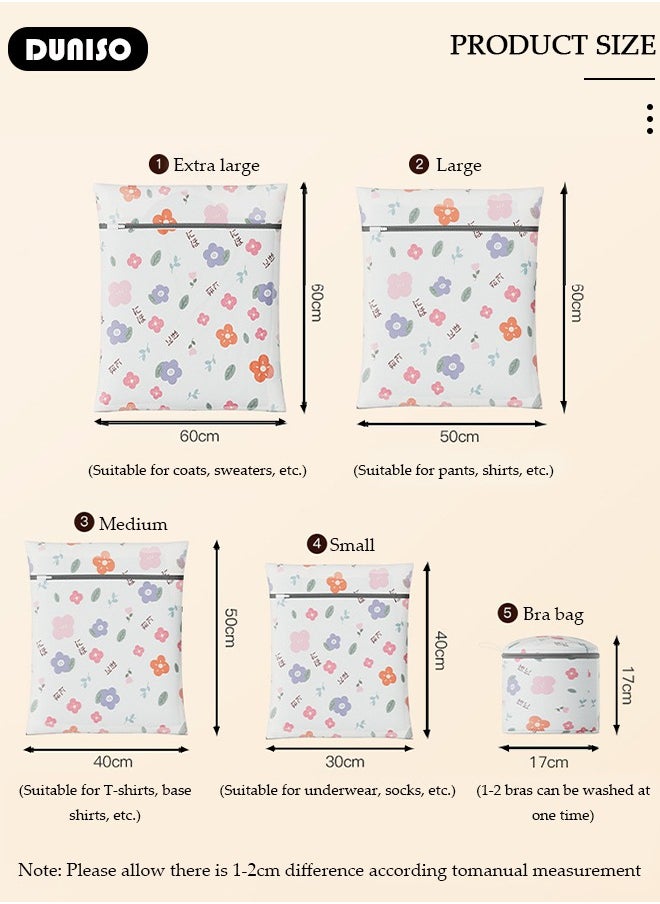 DUNISO 5PCS Mesh Laundry Bags, Thickened Washing Machine Bags for Delicates with Premium Zipper, Reusable Travel Storage Organizer Bag for Blouse, Bra, Hosiery, Stocking, Underwear  - Image 4