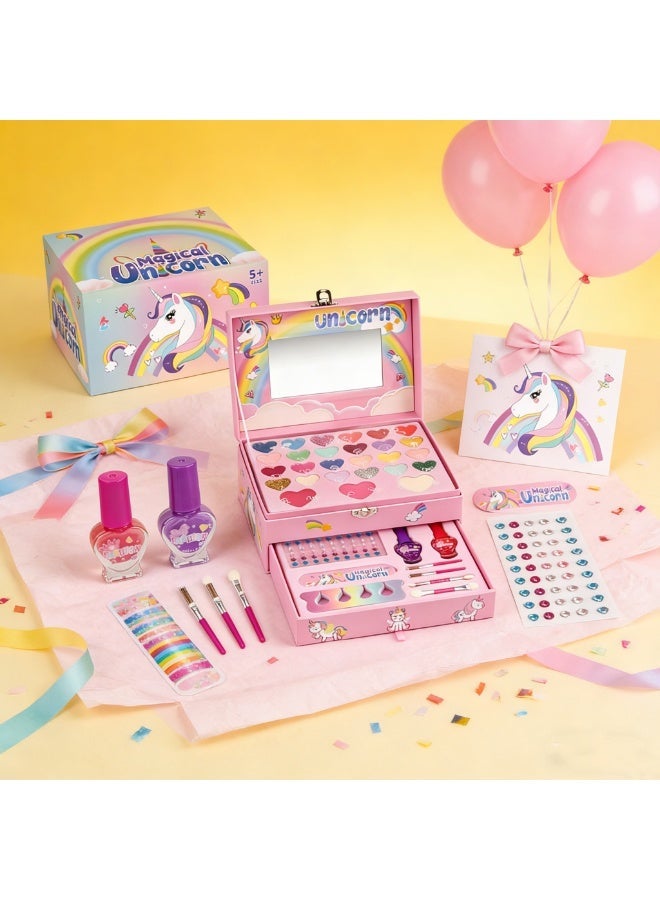 Moonmen Washable Kids Makeup for Little Girls Pretend Play Makeup Toy Set Unicorn Mermaid Set for Girls Birthday gift Christmas Real Cosmetic - Image 5