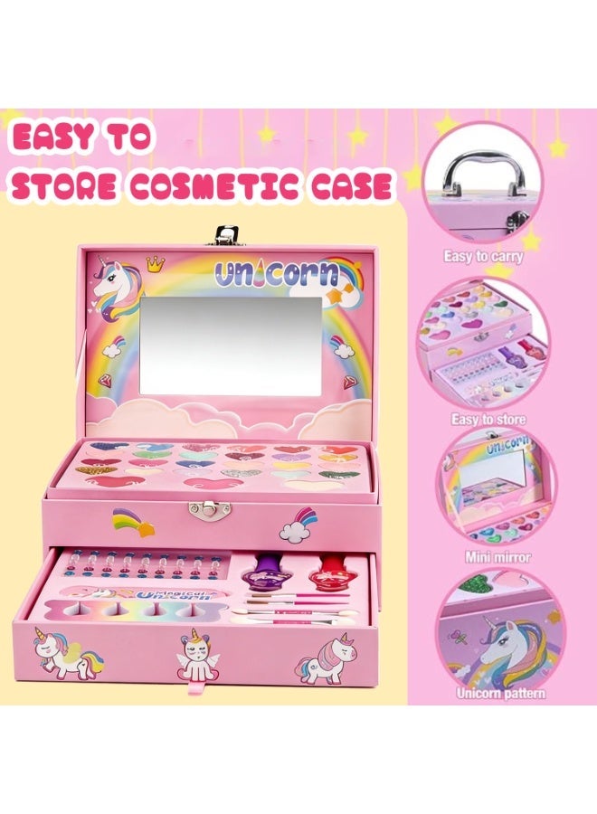 Moonmen Washable Kids Makeup for Little Girls Pretend Play Makeup Toy Set Unicorn Mermaid Set for Girls Birthday gift Christmas Real Cosmetic - Image 3