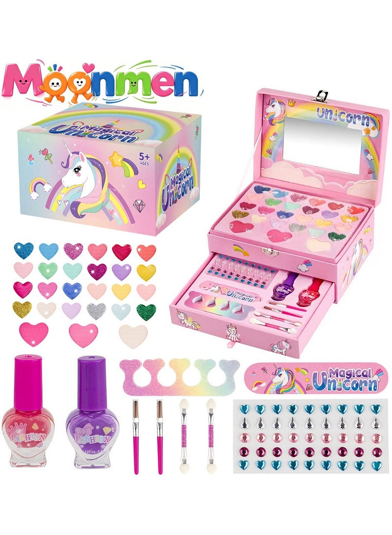 Moonmen Washable Kids Makeup for Little Girls Pretend Play Makeup Toy Set Unicorn Mermaid Set for Girls Birthday gift Christmas Real Cosmetic - Image 1