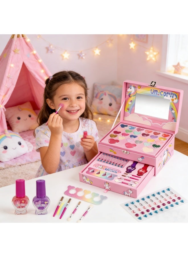 Moonmen Washable Kids Makeup for Little Girls Pretend Play Makeup Toy Set Unicorn Mermaid Set for Girls Birthday gift Christmas Real Cosmetic - Image 4
