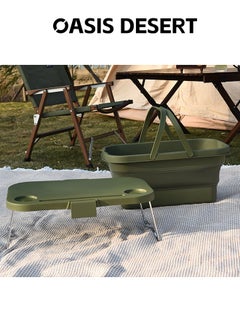 OASIS DESERT 2 In 1 Outdoor Foldable Picnic Basket Travel Convenient Fruit Basket with Lid Camping Large Capacity Multifunctional Portable Storage Basket  - Image 2