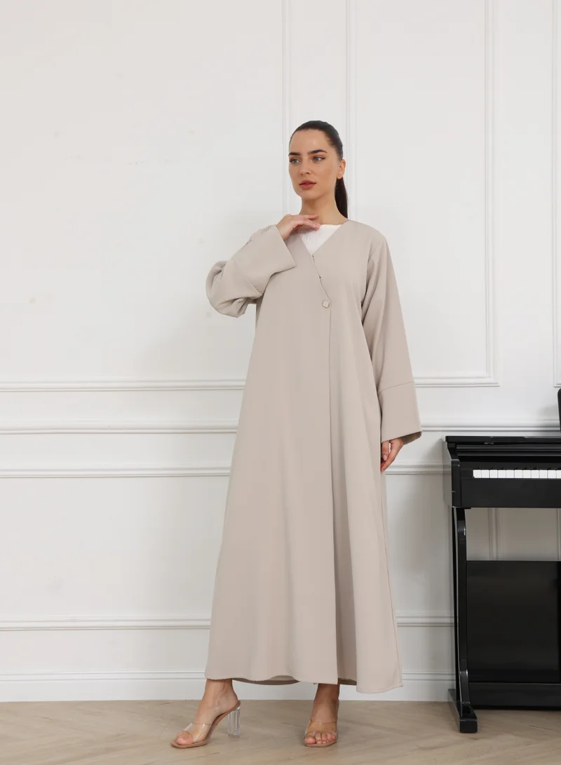 Nikias Crepe OverLap Abaya