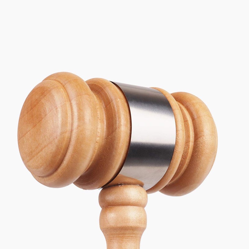 Tiberham Wood Gavel and Sound Block Set, Handcrafted Wooden Gavel with Round Block for Judge Lawyer Student Auction Sale - Image 4
