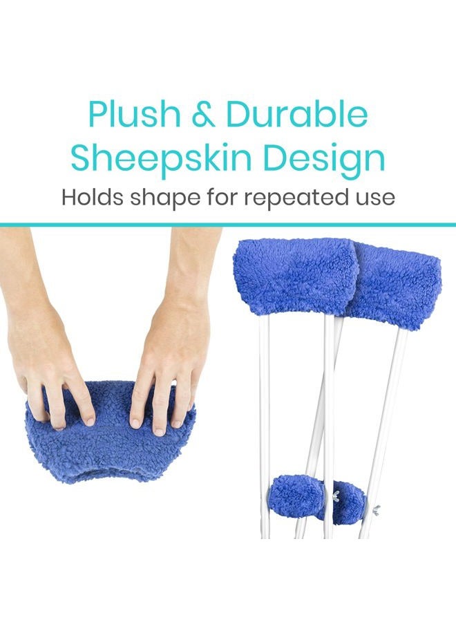 VIVE Sheepskin Crutch Pads - Padding for Walking Arm Crutches - Universal Underarm Padded Forearm Handle Pillow Covers for Hand Grips - Soft Foam Armpit Bariatric Accessories for Adults, Kids - Image 3