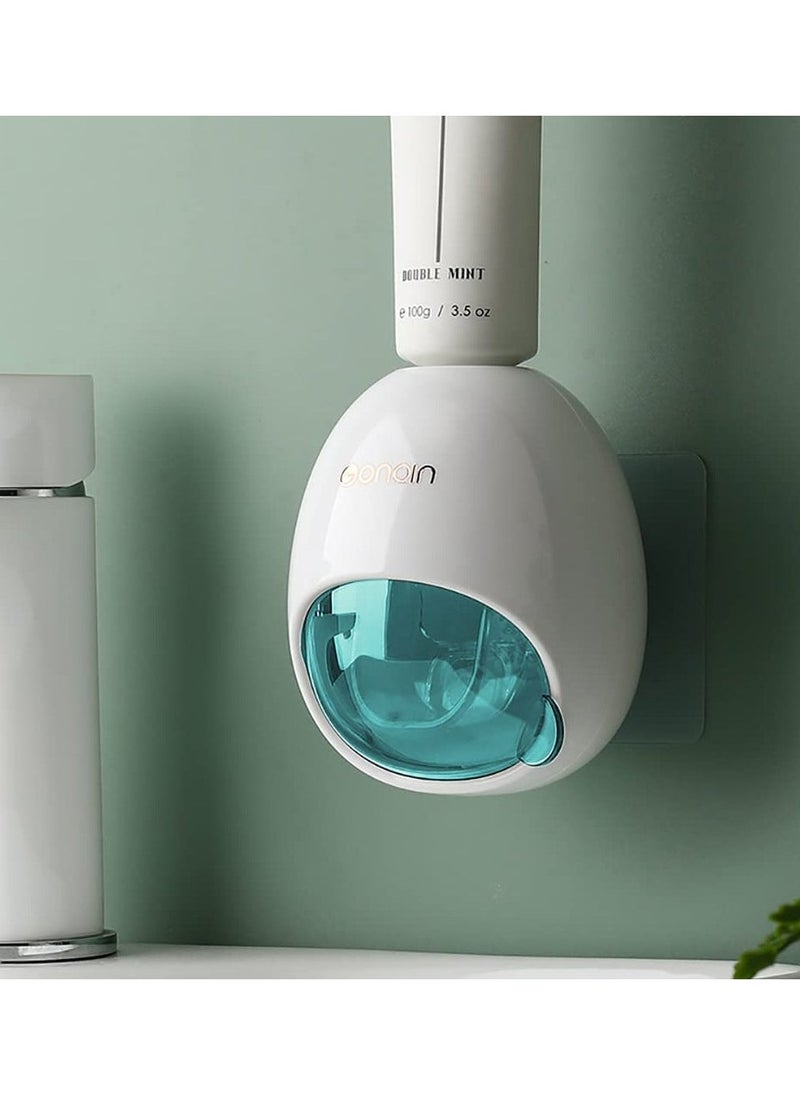 SYOSI Toothpaste Dispenser Wall Mount for Kids and Adults Automatic Toothpaste Squeezer Kit with Dustproof Cover for Bathroom Toothpaste Holder  - Image 1