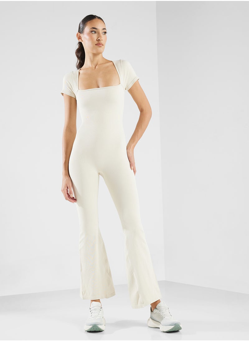 FRWD Square Neck Cap Sleeves Seamless Unitard  - Image 1