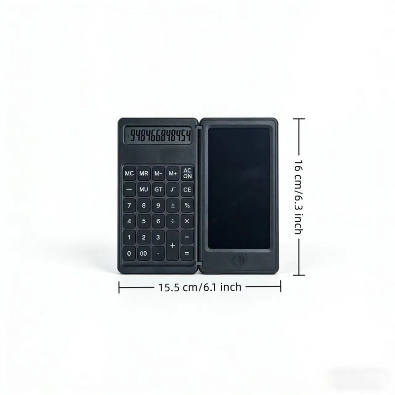 White 12 Digit Foldable Calculator And LCD Writing Board With Flower Sticker - Image 4