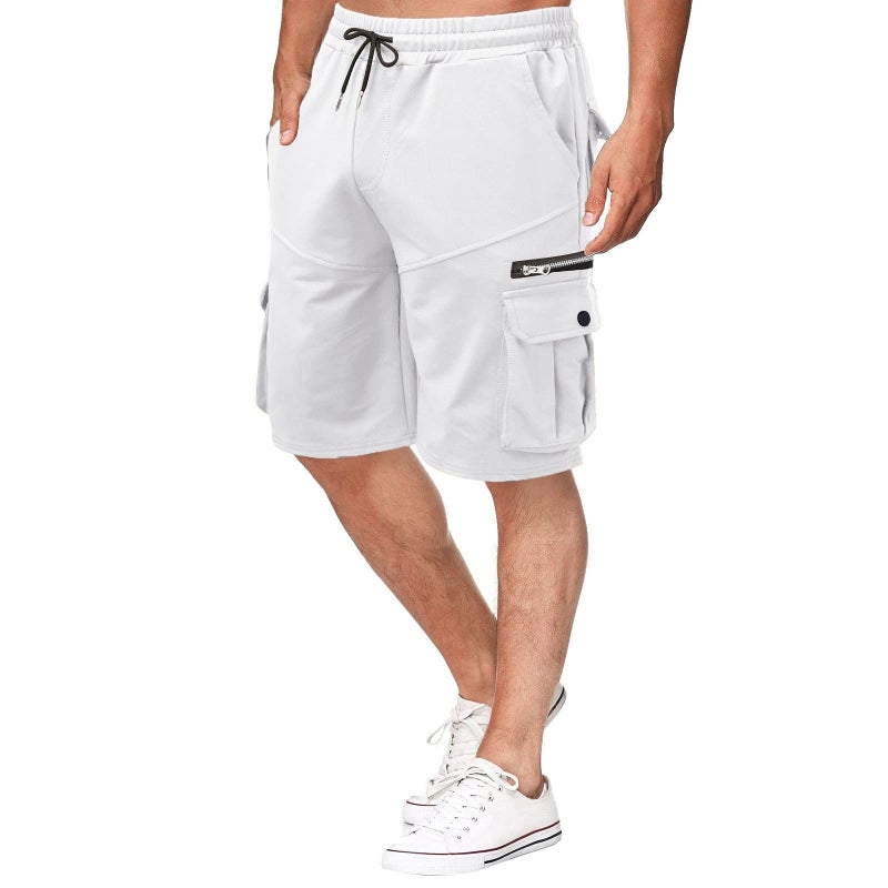 Mens Summer Cotton Work Shorts Loose Fit Denim Blue  - Image 3