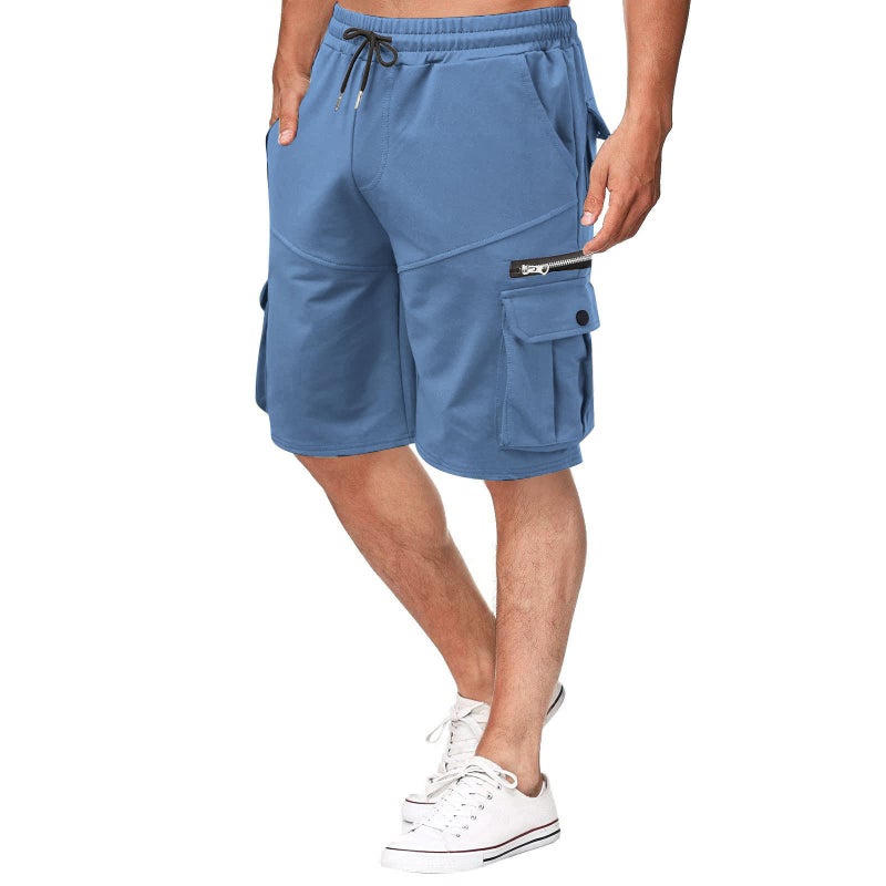 Mens Summer Cotton Work Shorts Loose Fit Denim Blue  - Image 1