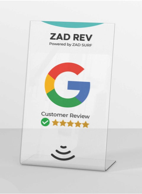 Zad Rev Google Reviews NFC Stand  from (Zad Surf) allowing  you boosting Reviews - iOS and Android