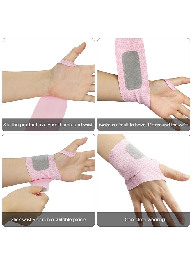 HY - 2 Pack Carpal Tunnel Wrist Brace, Breathable Wrist Band for Men and Women, Adjustable Wrist Support Wrist Straps (Pink) - Image 1