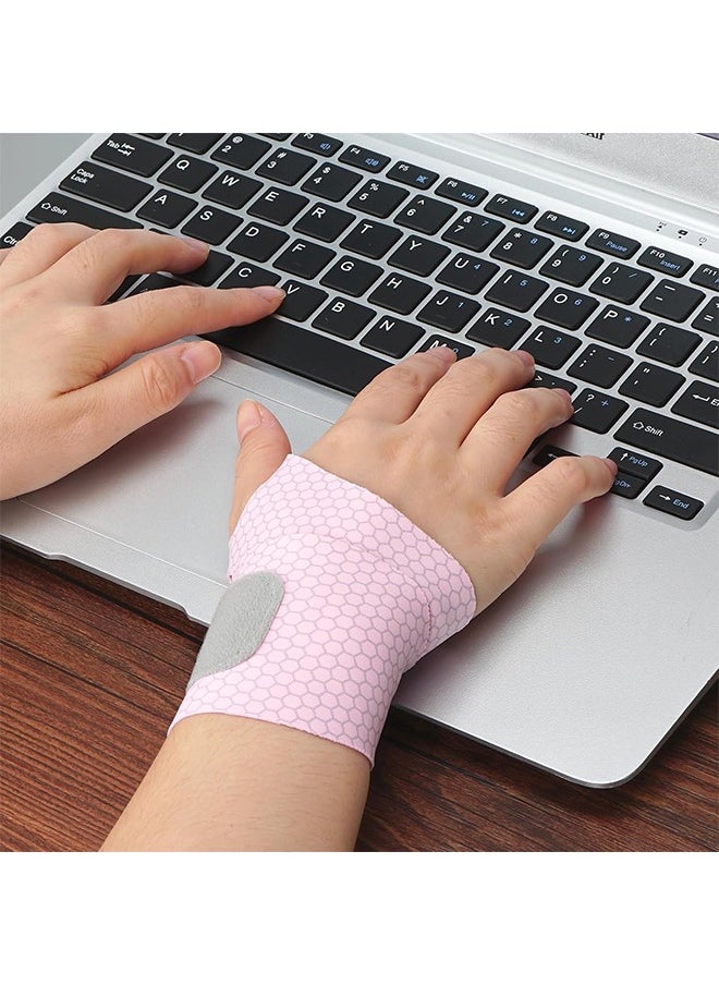 HY - 2 Pack Carpal Tunnel Wrist Brace, Breathable Wrist Band for Men and Women, Adjustable Wrist Support Wrist Straps (Pink) - Image 1