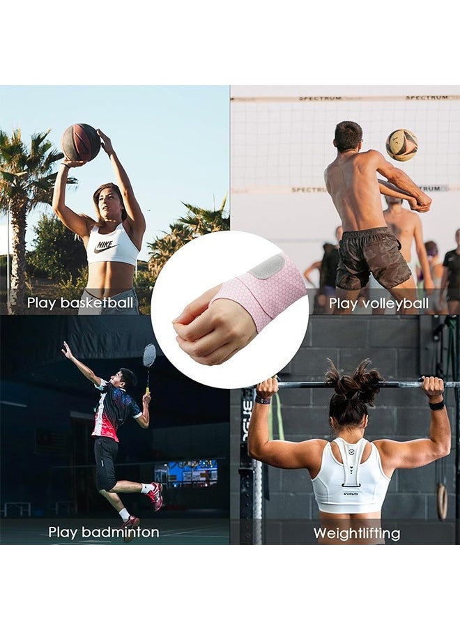 HY - 2 Pack Carpal Tunnel Wrist Brace, Breathable Wrist Band for Men and Women, Adjustable Wrist Support Wrist Straps (Pink) - Image 1