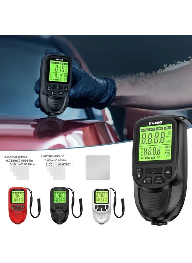 Red Digital Coating Thickness Gauge Dual Fe NFe Probes 0 2000um High Precision 0 01 Accuracy LED Display for Automotive Paint Plating Measurement - Image 4