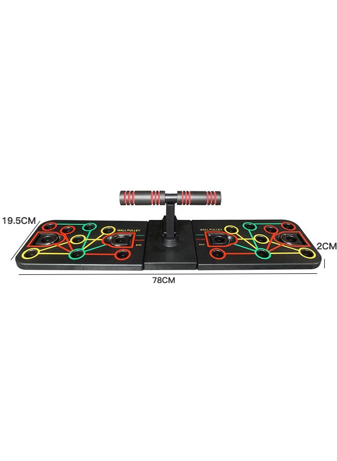 Sharpdo - Push Up Board with Sit up Stand Multi-Functional Push Up Bar with Resistance Bands, Portable Home Gym, Strength Training Equipment, Push Up Handles for Perfect Pushups, Home Fitness for Men and Women - Image 1