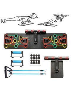 Push Up Board with Sit up Stand Multi-Functional Push Up Bar with Resistance Bands, Portable Home Gym, Strength Training Equipment, Push Up Handles for Perfect Pushups, Home Fitness for Men and Women