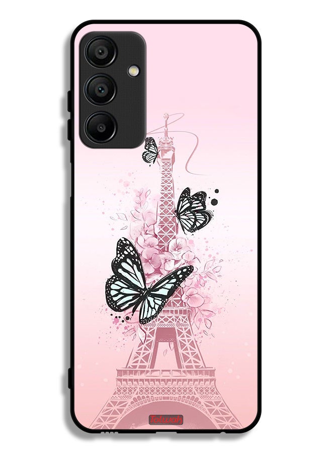 Tolwak Samsung Galaxy A15 4G Protective Case Cover Butterflies On Eiffel Tower - Image 1
