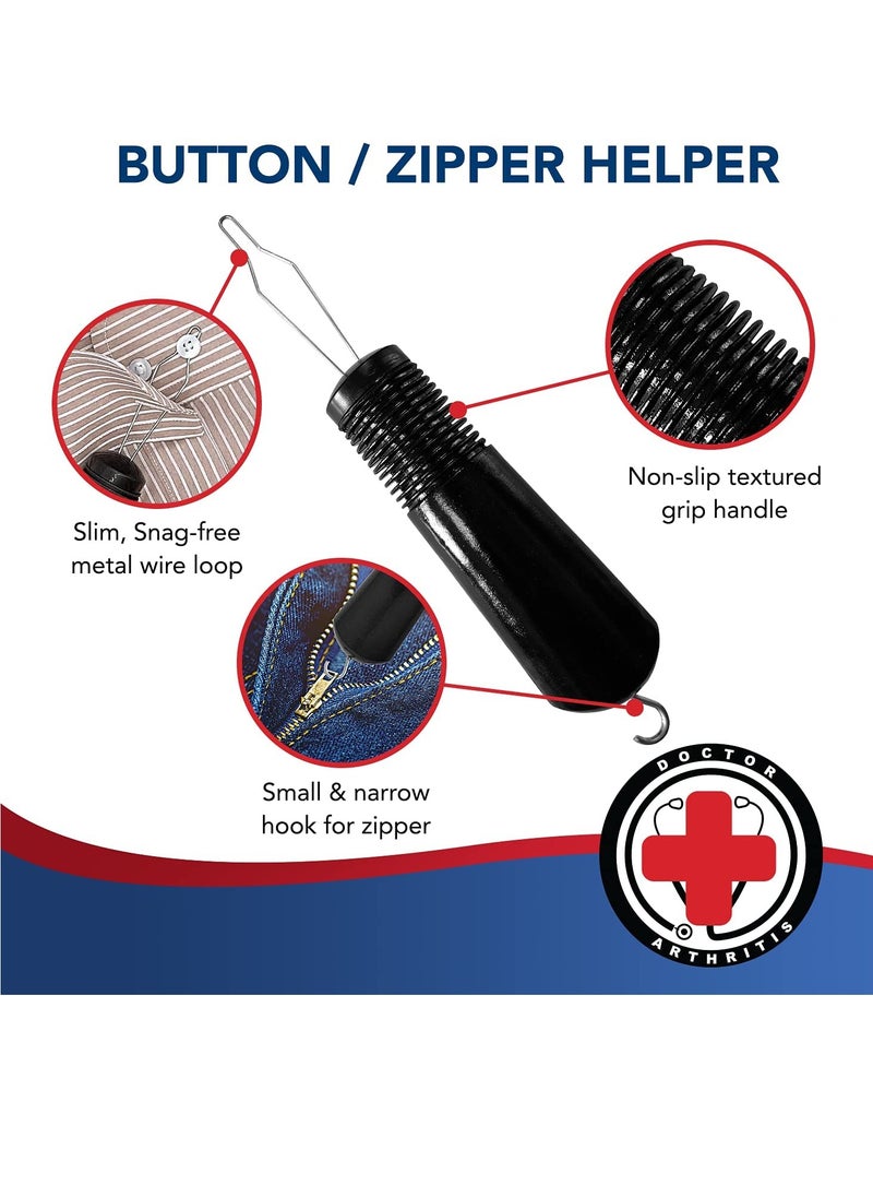 Excefore Button Hook & Zipper Pull, Assist, Helper Device, Dress Clothes Tool, Button Shirts Aid, One Hand, Disability, Handicapped and Seniors by Dr. Arthritis  - Image 4