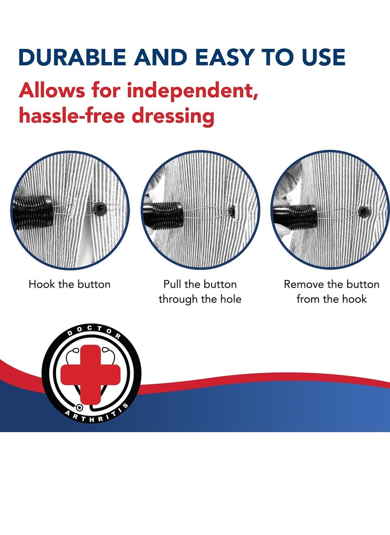 Excefore Button Hook & Zipper Pull, Assist, Helper Device, Dress Clothes Tool, Button Shirts Aid, One Hand, Disability, Handicapped and Seniors by Dr. Arthritis  - Image 5