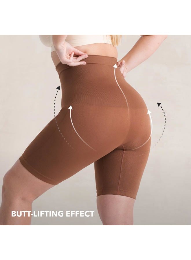 Shapermint High Waisted Body Shaper Shorts Shapewear for Women Tummy Control Thigh Slimming Technology, Latte, 4X-Large Plus - Image 4