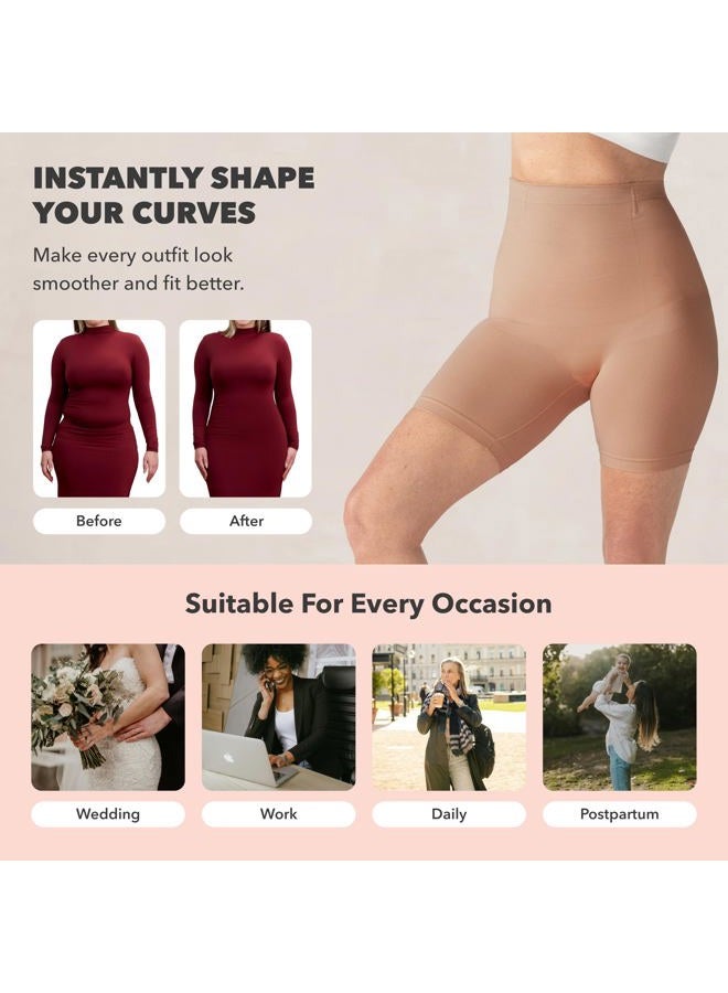 Shapermint High Waisted Body Shaper Shorts Shapewear for Women Tummy Control Thigh Slimming Technology, Latte, 4X-Large Plus - Image 5
