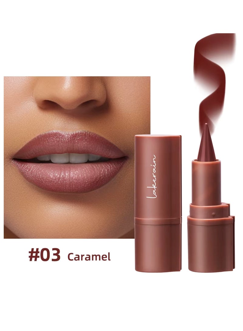 lakerain قلم أحمر شفاه غير لامع مقاوم للماء يدوم طويلاً تحديد الشفاه مكياج تحديد الشفاه أحمر الشفاه كراميل 3غ 03 - Image 2