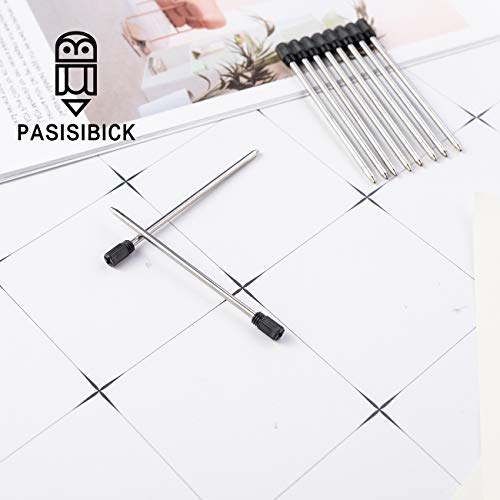 PASISIBICK 2.75'' Black Ink Crystal Pen Refills, Standard D1 Ballpoint Pen Refill (Remove Black Hat), Metal Refills(Pack of 20) - Image 5