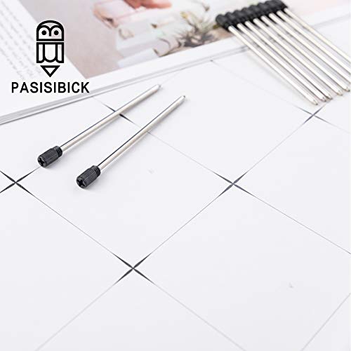PASISIBICK 2.75'' Black Ink Crystal Pen Refills, Standard D1 Ballpoint Pen Refill (Remove Black Hat), Metal Refills(Pack of 20) - Image 3
