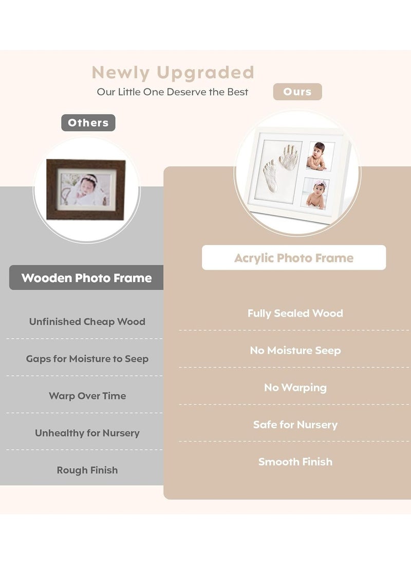 Eworld - Newborn Hand & Foot Casting Kit with Baby Photo Frame, Ideal Baby Handprint and Footprint Maker Kit for Boys & Girls, Great for Baby Shower Gifts & Nursery Decor - Image 1