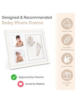 Eworld Newborn Hand & Foot Casting Kit with Baby Photo Frame, Ideal Baby Handprint and Footprint Maker Kit for Boys & Girls, Great for Baby Shower Gifts & Nursery Decor  - Image 4