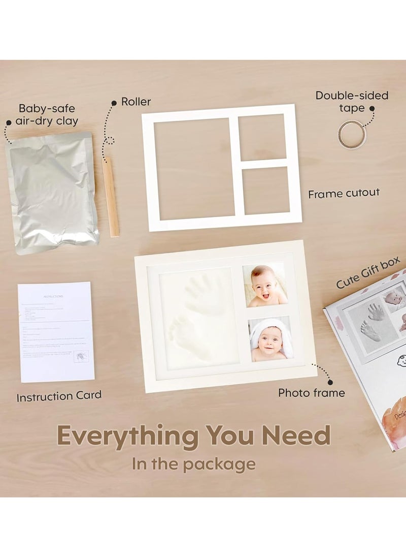 Eworld - Newborn Hand & Foot Casting Kit with Baby Photo Frame, Ideal Baby Handprint and Footprint Maker Kit for Boys & Girls, Great for Baby Shower Gifts & Nursery Decor - Image 1