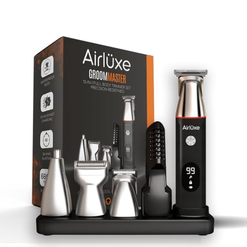 Airluxe 12-in-1 Multi Grooming Machine Kit for Men | Beard shaving, Body, Hair, Nose & Ear Trimmer | IPX7 Waterproof | 90 Min Runtime | Magnetic Blade | Shaver for man | 1 year warranty - Image 1