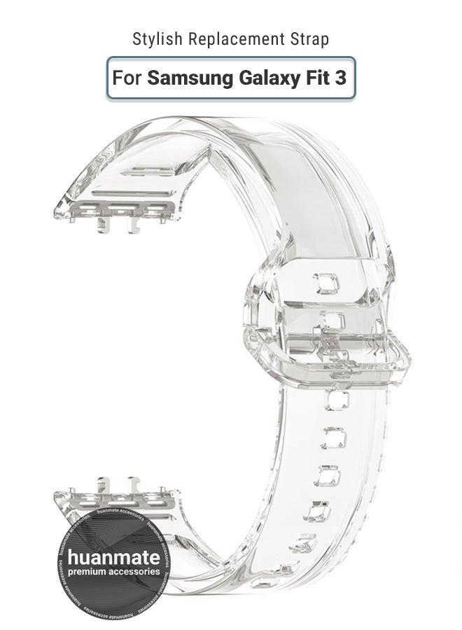 huanmate Samsung Galaxy Fit 3 Soft Silicone Replacement Strap - High Quality, Lightweight, Stylish & Durable - Easy Installation - Replacement Strap for Samsung Galaxy Fit 3 - Image 1